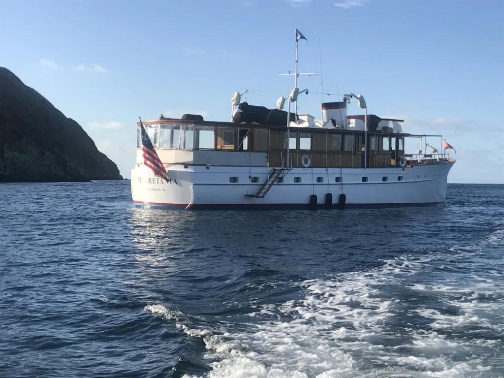The Mauretania, on its way to Catalina